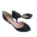 Kate Spade Shoes | Kate Spade Sz 7.5 Black Leather D'orsay Heels Open Toe Glitter Made In Italy | Color: Black | Size: 7.5