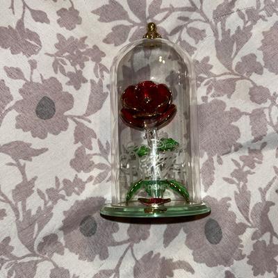 Disney Art | Beauty And The Beast Glass Rose | Color: Red/White | Size: Os