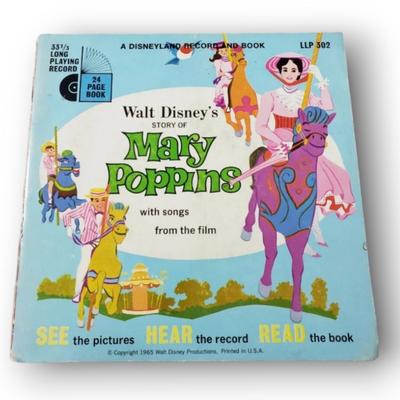 Disney Media | A Disneyland Record And Book Walt Disney's Mary Poppins With Songs From The Film | Color: Blue | Size: Os