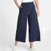 Athleta Pants & Jumpsuits | Athleta Navy Brooklyn Wide Leg Crop Pants Activewear Size 4 | Color: Blue | Size: 4