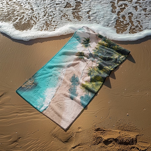 Strandtuch, bequeme Decken, Love Sea-Serie, Badetuch, großes Handtuch mit 3D-Druckmuster, Badetuch, Strandlaken, Decke, klassisch, 100 % Mikrofaser Image