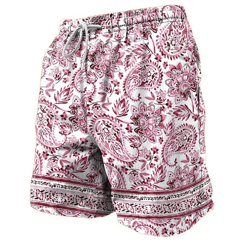Herren Paisley-Muster Badehosen Badeshorts Boardshorts Mittlere Taille Urlaub Hawaiianisch Resort-Stil Urlaub Ferien Strand Kordelzug mit Mesh-Futter Elastischer Bund Designer Bekleidung Image