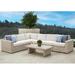 Abbyson Tianna 7 Piece Sectional Seating Group w/ Cushions Metal in Brown/White | Outdoor Furniture | Wayfair RJE-004-7PC-SEC