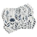 Ambesonne Navy Blue Place Mats Set of 4 Minimalistic Botanic Art Standard Dark Petrol Blue & Grey in Blue/White | Wayfair ser_sd1881