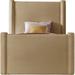 Meridian Furniture USA Elias Platform Bed Upholstered/Velvet in White/Brown | Full/Double | Wayfair B1298Camel-F