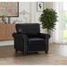 Toeasliving Living Room Sofa Single Seat Chair w/ Wood Leg Black Faux Leather | Wayfair wayus-W1097125450-US-ZT