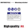 Adesivi per etichette di avvertimento per moto per il servizio di casco adesivo di avvertimento per