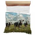 VisionBedding Herd of cows Bedding Farm animal Comforter Pasture scene in Black/Green/White | King Comforter | Wayfair VB-CO4-131-94186-12134