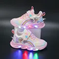 Disney Frozen Elsa Anna Princess Shoes LED scarpe sportive 2023 nuove ragazze Sneakers Casual scarpe