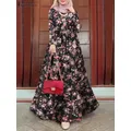 ZANZEA-Robe Abaya Vintage à Manches sulfpour Femme Imprimé Bohème Maxi Musulman Floral