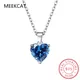 Pendentif coeur en topaze bleue naturelle pour femme collier en argent regardé 925 pierre