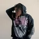 Kanye West Vintage Zip Up felpa con cappuccio Dinosaur Bone Graffiti felpa per uomo lettere ricamo