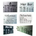 Customized French Door Plaque Personalised Stick Family House Name Or Number Door Sign