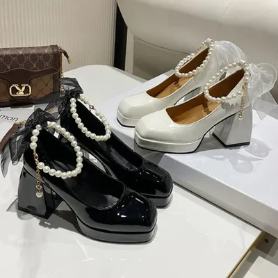 2024 Shoes for Women High Heels Mary Jane Shoes Pumps New Ladies White Women Heels Platform Shoes