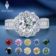 Houtros 2/3 Carat Engagement Moissanite Rings for Women S925 Silver D VVS Flower Colorful Diamond