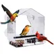 Acrylic Clear Glass Window Birds Hanging Feeder Birdhouse Food Feeding House Table Seed Peanut