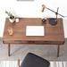 Corrigan Studio® All solid wood desk double drawer desk modern simple desk Wood in Brown | 29.92 H x 51.18 W x 22.04 D in | Wayfair
