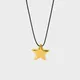 INS Trend 16K Gold Plated Stainless Steel Hollow out Star Pendant Cord Necklaces for Women Charm