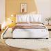 Latitude Run® Queen Size Platform Bed w/ Headboard & Twin Size Trundle Upholstered/Faux leather in White | 36 H x 63 W x 85 D in | Wayfair