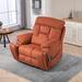 Inbox Zero Four Motors Power Lift Recliner Massage & Heat Elderly Cup Holders Lumber Pillow Chenille in Orange | Wayfair