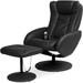 Inbox Zero Faux Leather Electric Massage Recliner W/Stool Footrest Ottoman, Remote Control, 5 Heat & Massage Modes, Side Pockets - in Black | Wayfair