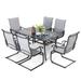 Red Barrel Studio® Barrise Rectangular 6 - Person 60.63" Long Dining Set, Polyester in Black/Gray | 60.63 W x 36.93 D in | Outdoor Dining | Wayfair