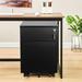 Inbox Zero 2 Drawer Mobile File Cabinet w/ Lock Metal Filing Cabinet For Legal/Letter/A4/F4 Size, Fully Assembled Include Wheels | Wayfair