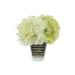 Primrue Hydrangea Floral Arrangement in Vase Polysilk, Glass in Green | 12 H x 11 W x 11 D in | Wayfair 7FDE2DFD5107486EB58FB43D47CD1DC6