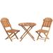 Winston Porter Roeters Round 2- Person 28.7" Long Acacia Bistro Set Wood in Brown/White | 28.7 H x 28.7 W x 28.7 D in | Outdoor Furniture | Wayfair