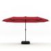 Arlmont & Co. 180" x 108" Rectangular Lighted Market Umbrella w/ Weighted Base Metal | 96 H x 180 W x 108 D in | Wayfair