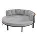4 Piece Round Outdoor Conversation Set, Sectional Sofa w/Cushions,Grey