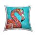 Stupell Bold Pink Flamingo Floral Garland Printed Outdoor Throw Pillow Design by Lisa Morales