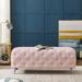 & Concise Button-Tufted Ottoman Bench, Upholstered Velvet Footrest Stool Accent Bench for Entryway Living Room Bedroom