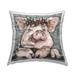 Stupell Festive Piglet Winter Holly Berries Printed Outdoor Throw Pillow Design by Sara G. Designs