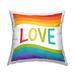 Stupell Patterned Rainbow Love Stripes Printed Outdoor Throw Pillow Design by Amanda Houston