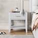 Wooden Nightstand End Table With a Drawer And an Open Storage