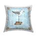 Stupell Coastal Seagull Bird Rustic Border Printed Outdoor Throw Pillow Design by Emma Leach
