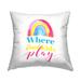 Stupell Cool Kids Play Phrase Printed Outdoor Throw Pillow Design by Enya Todd