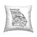 Stupell Georgia State Cities Whimsical Typography Shape Printed Outdoor Throw Pillow Design by The Saturday Evening Post