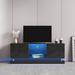 Stylish Functional TV stand with Color Changing LED Lights, Universal Entertainment Center, Black