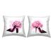 Stupell Glam Fashion Heels Pink Black Flower Shoes Printed Outdoor Throw Pillow Design by Grace Popp (Set of 2)