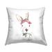 Stupell Floral Crown Rabbit Bunny Printed Outdoor Throw Pillow Design by Kamdon Kreations