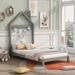Twin Size Wood Platform Bed With House-shaped Headboard,Solid Construction,Kids Bedroom Sets