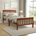 Twin Size Wood Platform Bed Panel Bed Mattress Foundation Sleigh Bed With Headboard/Footboard/Wood Slat Support