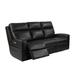 Top Grain Leather 3-Seater Power Reclining Sofa with Lumbar Support and Charging Ports,Black