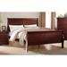 Cherry Queen Bed - Transitional Style, KD Headboard & Footboard, Antique Brass Hardware
