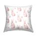 Stupell Classic Pink Bunny Rabbit Nature Pattern Printed Outdoor Throw Pillow Design by Daphne Polselli