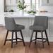 LUE BONA 26 in. Counter Height Upholstered Wood Frame Swivel Bar Stool with Farbic Seat Set of 2 - 19.6"D x 19.6"W x 37"H