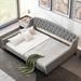 Modern Luxury Tufted Button Daybed, Full, Beige, Gray/Beige - Elegant and Stylish