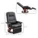 Faux Leather Swivel Adjustable Manual Recliner w/Extendable Footrest